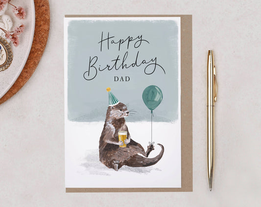 Dad Birthday Card | Male Card Father | Otter Greeting Card