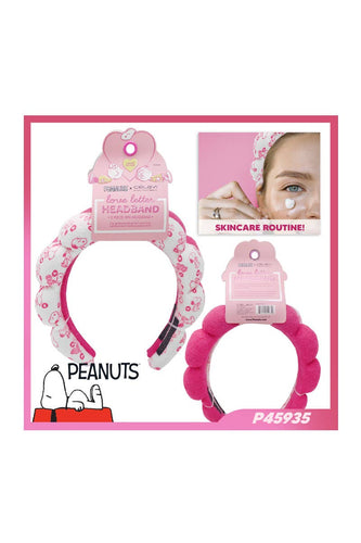 Celavi Peanuts Love Letter 2pc Spa Headband - Front & Company: Gift Store