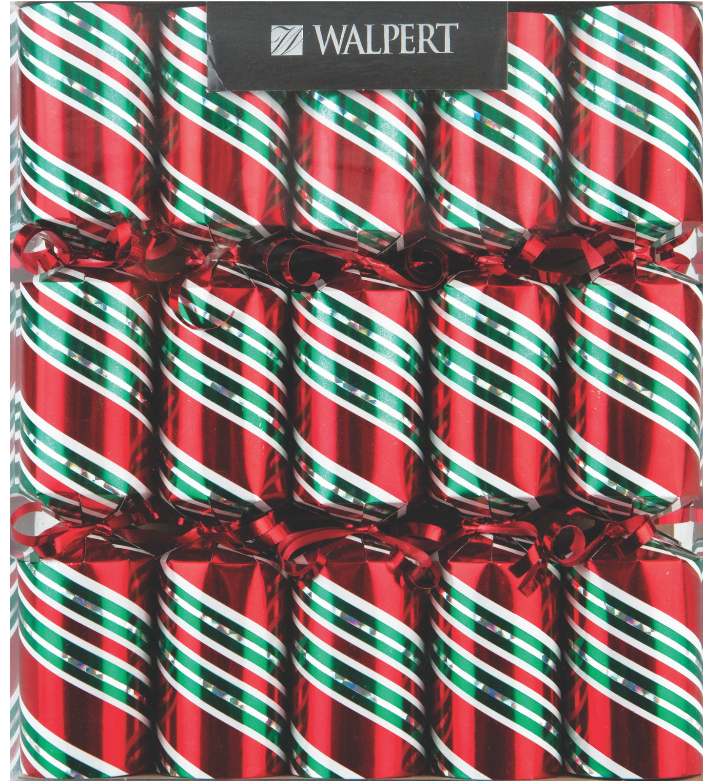 11in Holographic Candy Cane Crackers 10ct