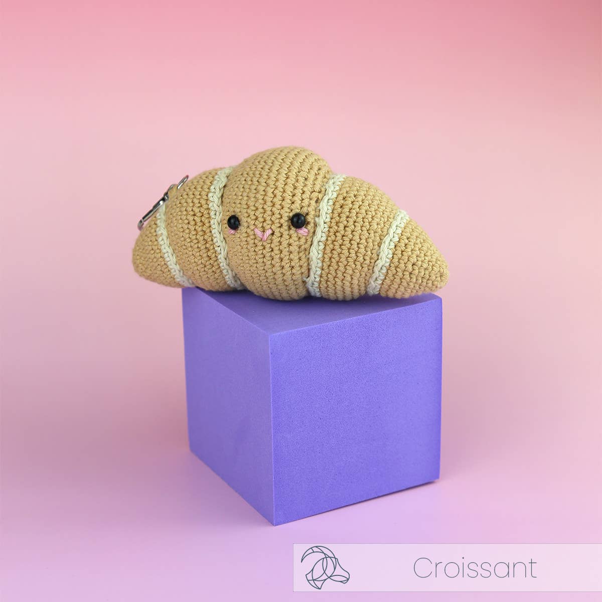 DIY Crochet Kit - Croissant Bag Charm