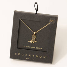 Load image into Gallery viewer, Secret Box Cowboy Boot Pendant Necklace
