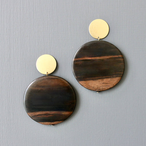 JLTE24 ebony wood post earrings - Front & Company: Gift Store