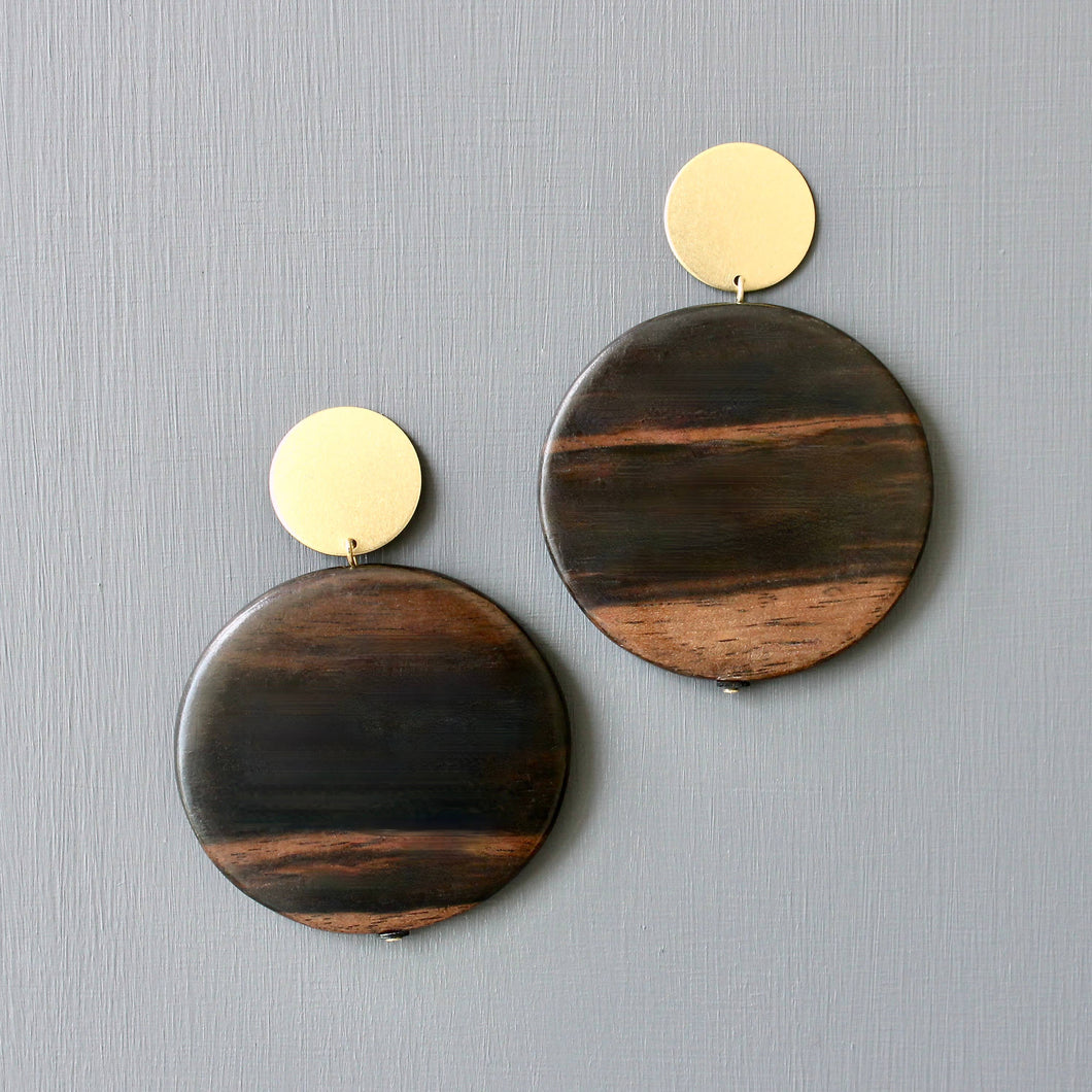 JLTE24 ebony wood post earrings