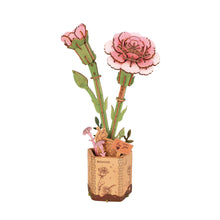 Load image into Gallery viewer, 3D Wooden Flower Puzzle: Pink Carnation
