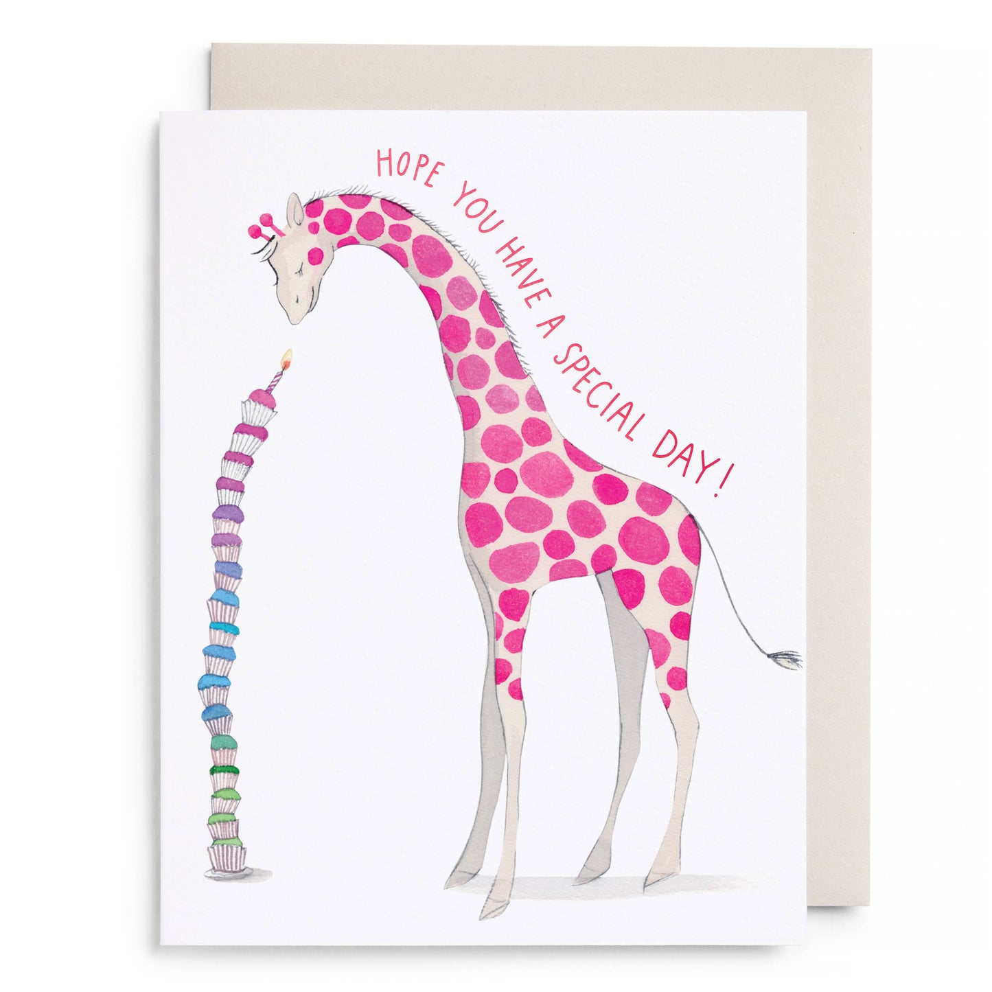Leaning Tower of Cupcakes Birthday Greeting Card
