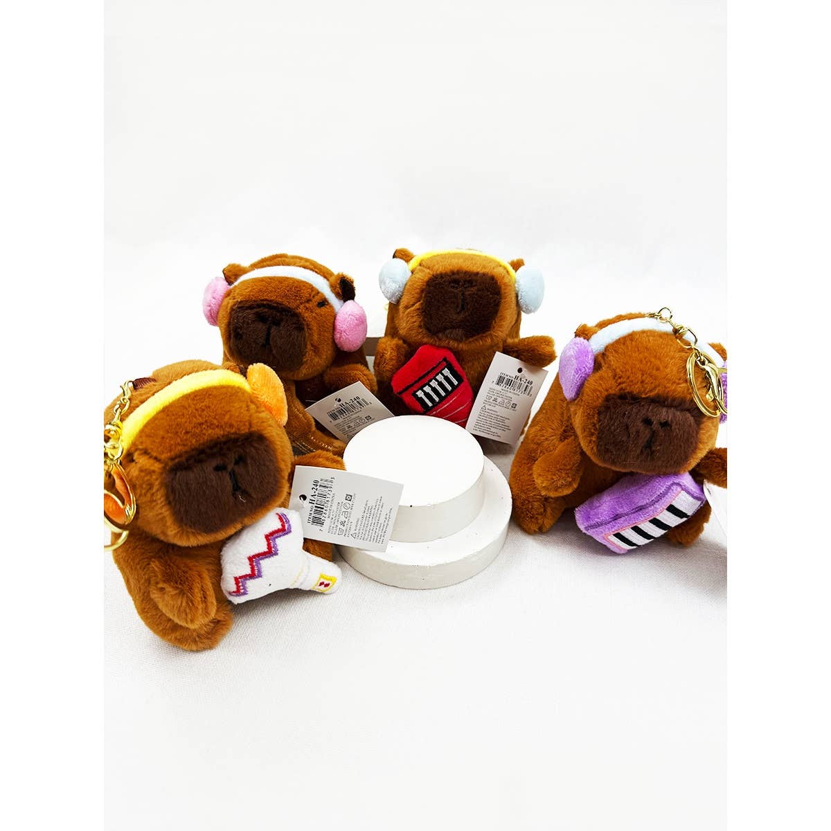Cute Capybara Band Plush Key Chain