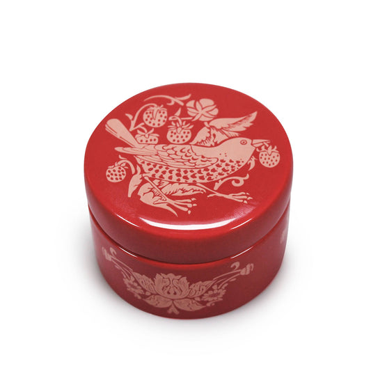 Ceramic Trinket Box William Morris StrawberryThief Raspberry