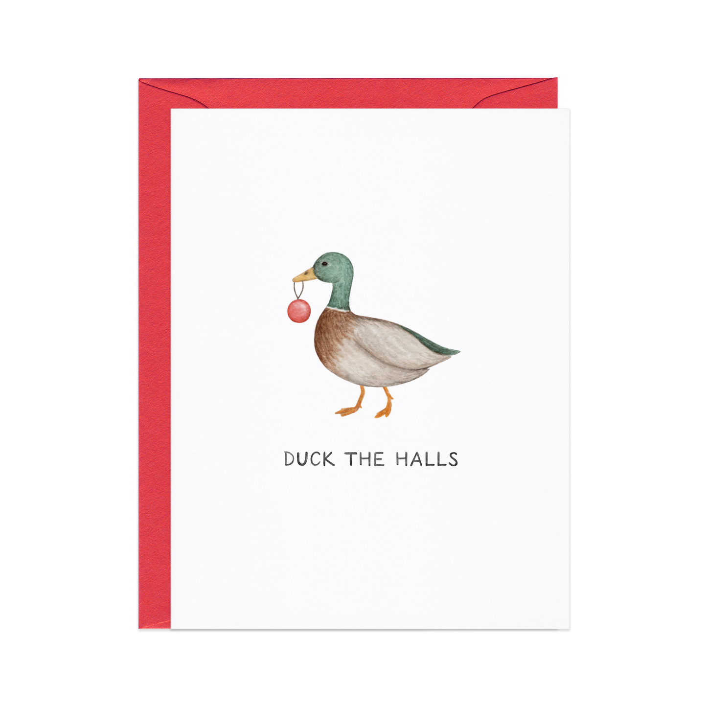 Deck The Halls - Bird Lovers Festive Duck Christmas Card