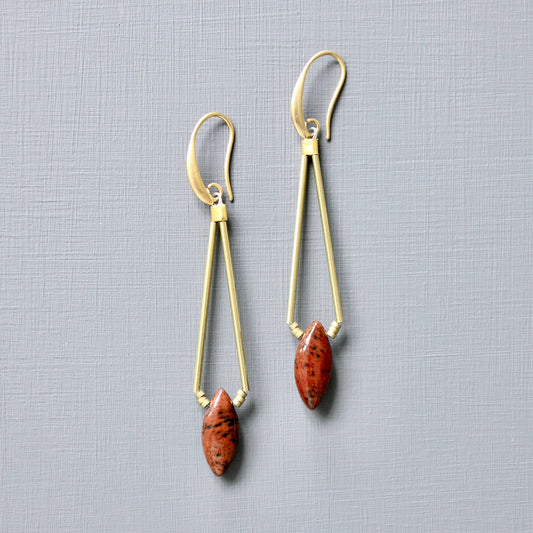 JLTE52 burgundy geometric earrings