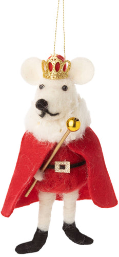 Felt Mouse Ornament:  Mouse King with cape - Front & Company: Gift Store