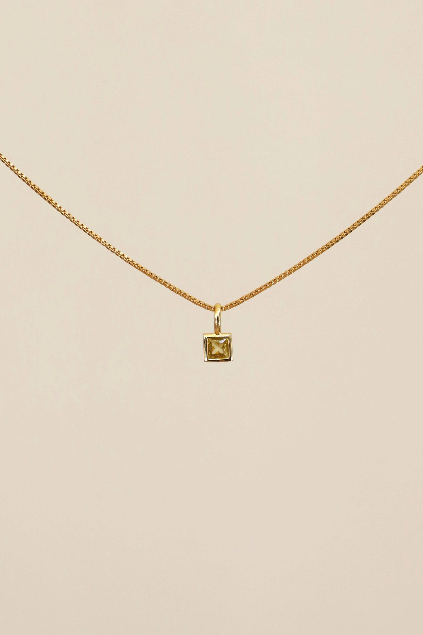 SQUARE BEZEL BIRTHSTONE CHARM
