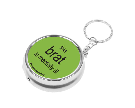 Brat Pill Case Keychain Travel Medication Organizer