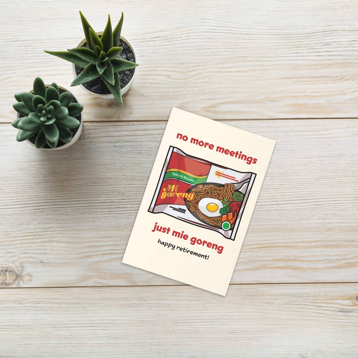 Mie Goreng Funny Retirement Cards | Indonesian Instant Noodle Fun Greeting