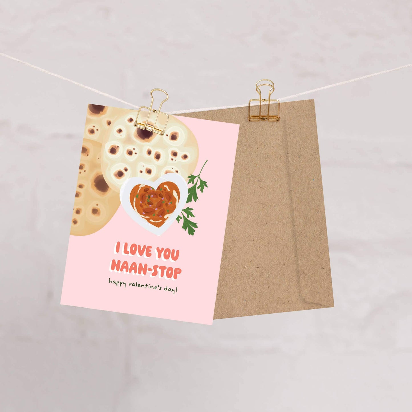 Love You Naan-Stop Valentine's Day Card | Indian Food & Curry