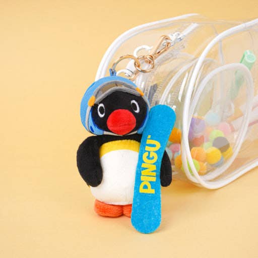 Pingu Winter Snowboard Plush Keychain - Limited Edition