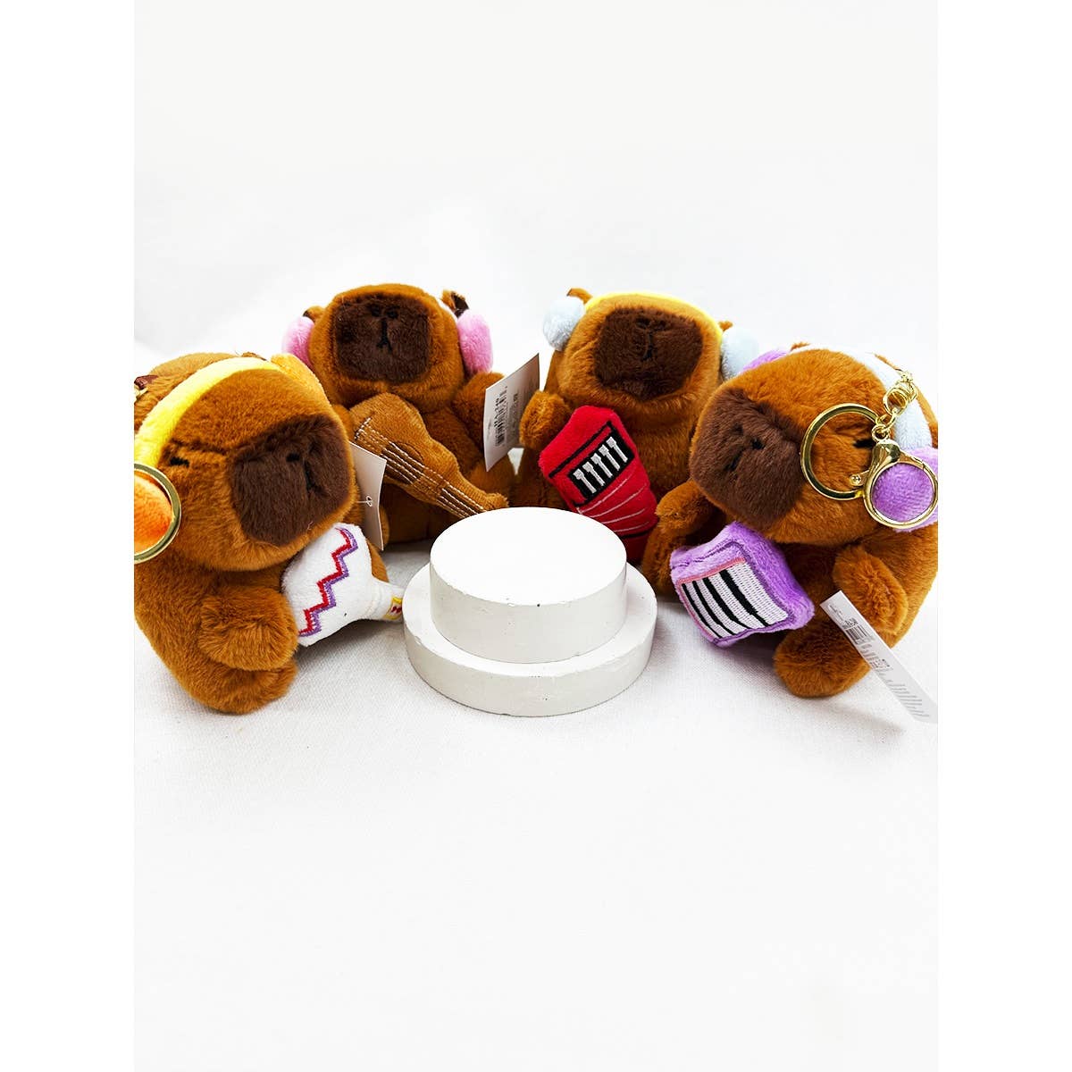 Cute Capybara Band Plush Key Chain