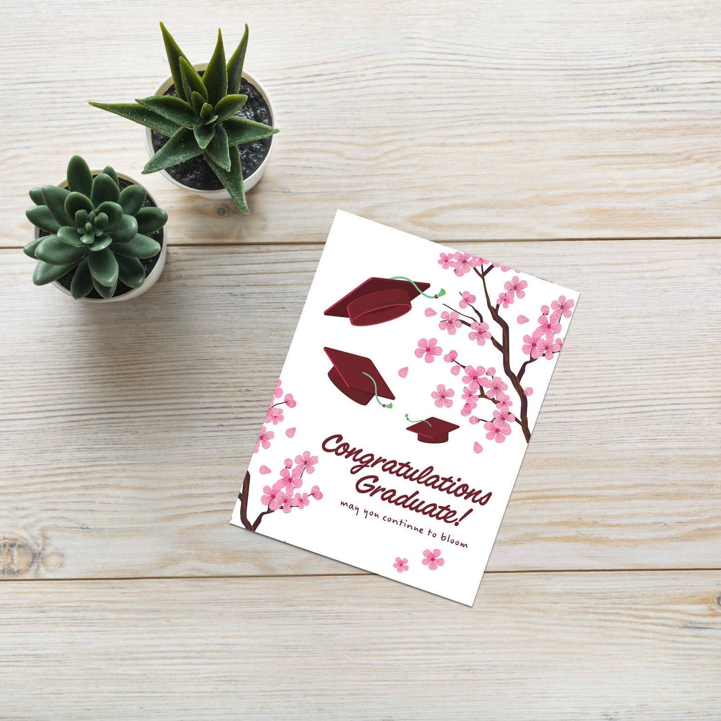 Cherry Blossom Graduation Card | Pink Japanese Flower Congrats