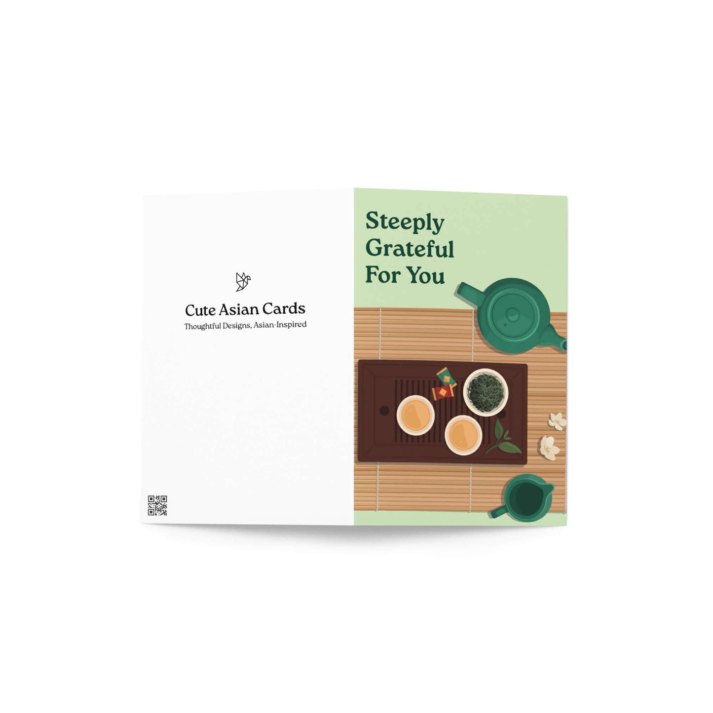 Steeply Grateful | Unique Chinese Gong Fu Tea Asian Greeting Card