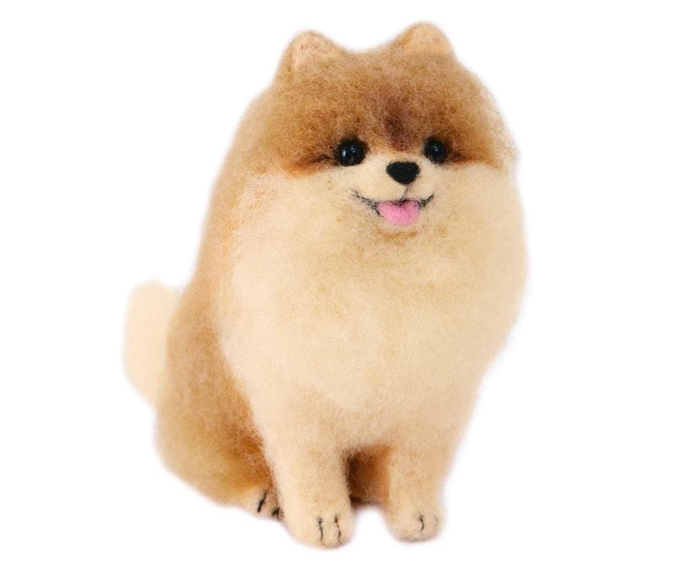 Japanese Pomeranian Needle Felting DIY Kit - Acleane Fiber