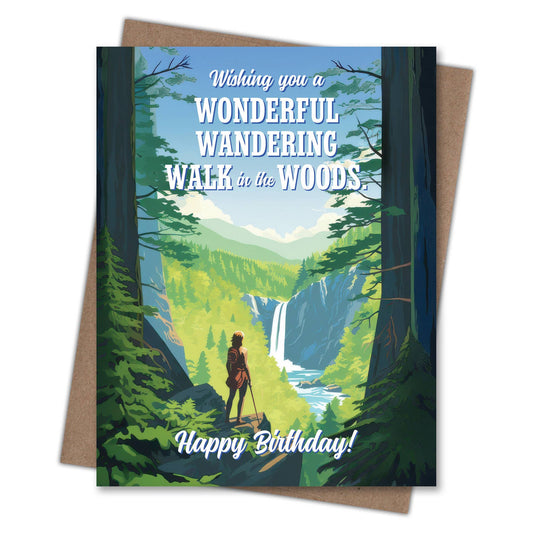 Walk in the Woods – Recycled Birthday Card for Hikers