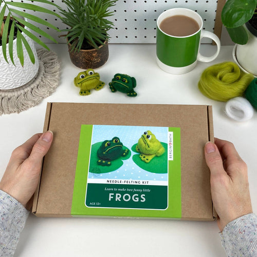 Needle Felting Kit - Frogs - Learn to make two funny frogs - Front & Company: Gift Store
