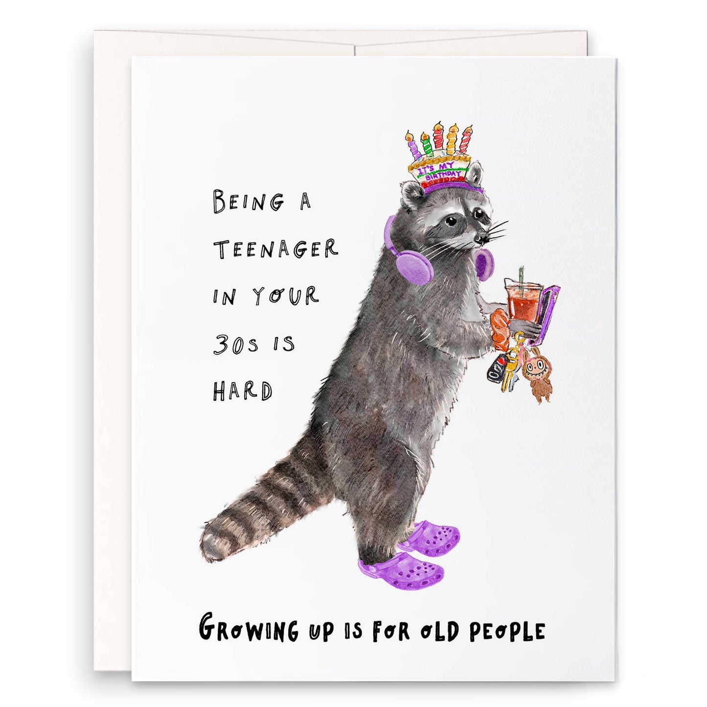 Teenager Adult Raccoon - Funny Birthday Card