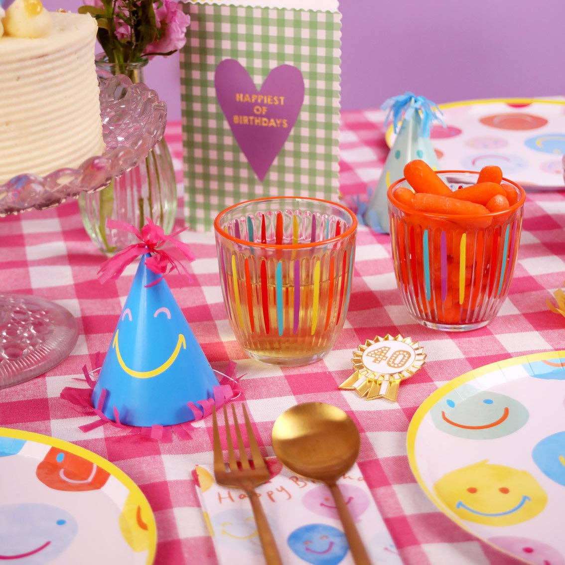 Happy Face Party Hats - 5 Pack | Party Supplies |