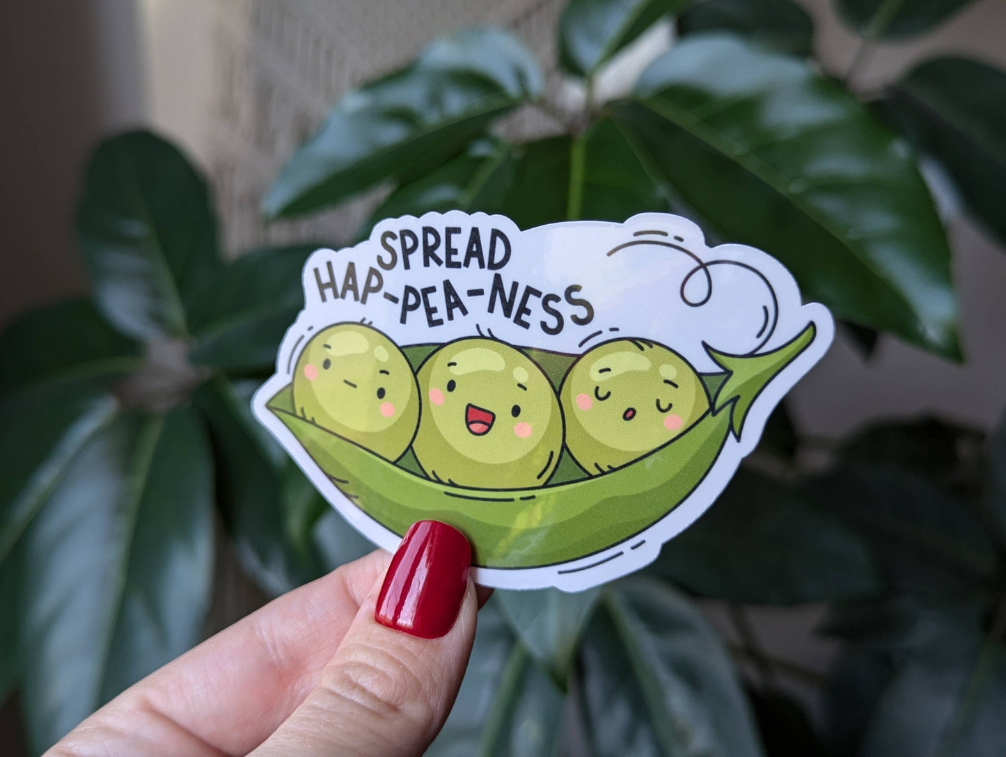 Spread Hap-pes-ness, cute food vegetable vinyl sticker
