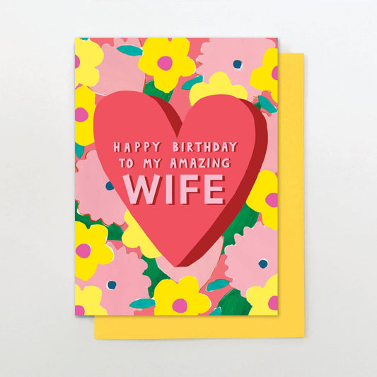 GDN22 - Wife Birthday Heart & Flowers