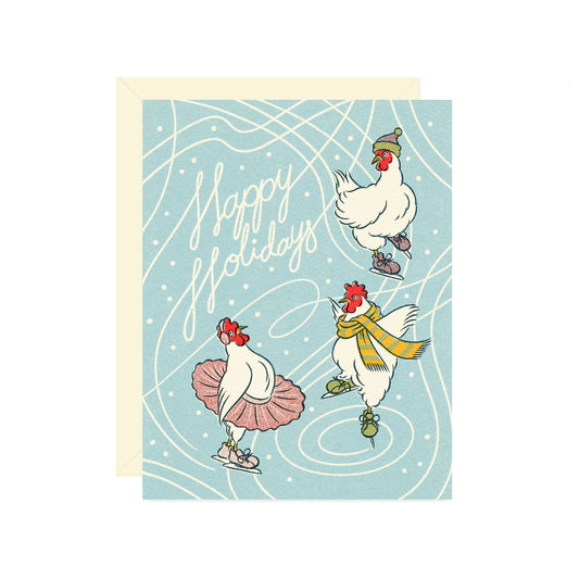 Skating Chickens Card