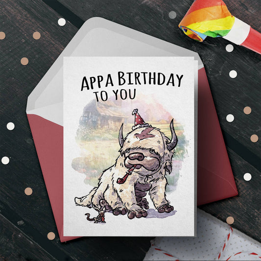 "App-y Birthday" - Elemental Bender Nerdy Birthday Card