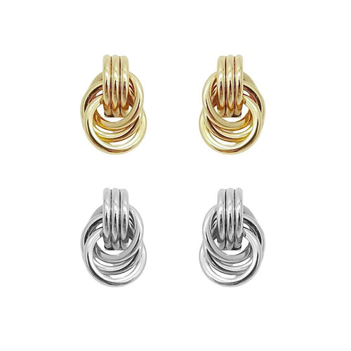 Dangling Triple Knot Stud Earrings - Front & Company: Gift Store