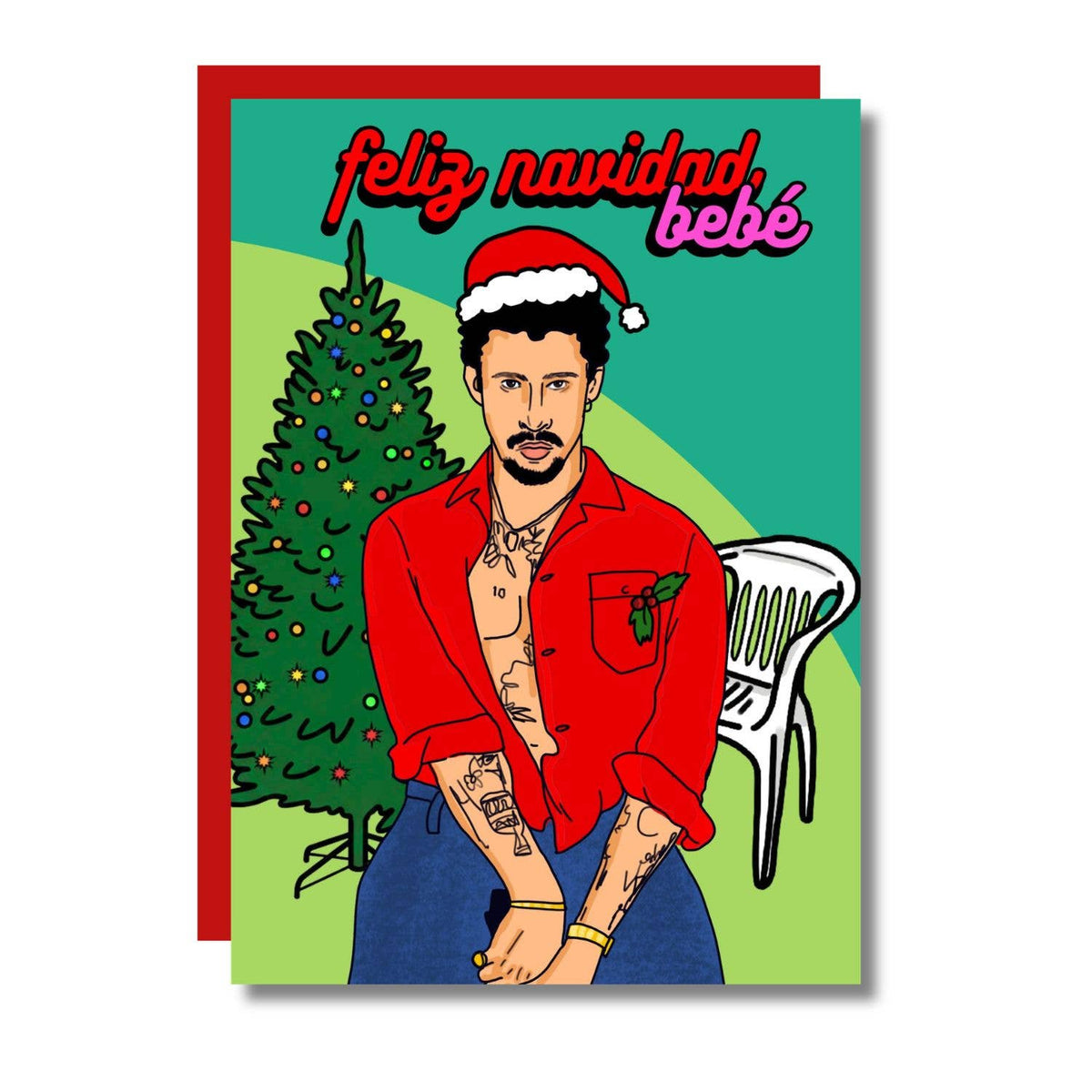 Feliz Navidad Bebe Merry Christmas A6 Card