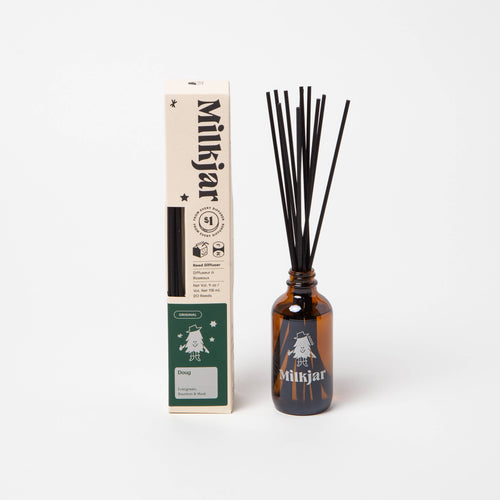 Doug - Bourbon, Evergreen & Musk 4oz Reed Diffuser - Front & Company: Gift Store