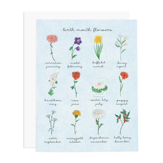 Birth Month Flowers Greeting Card