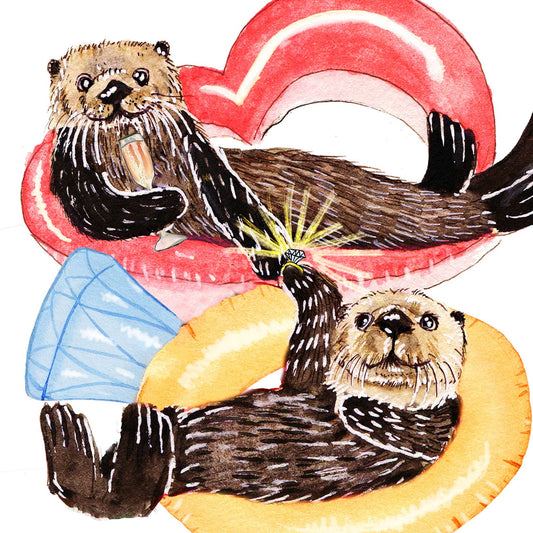 Otter Engagement Party - Funny Wedding Card