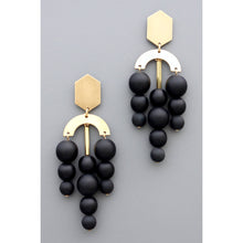 Load image into Gallery viewer, HYLE78 Jet glass post earrings
