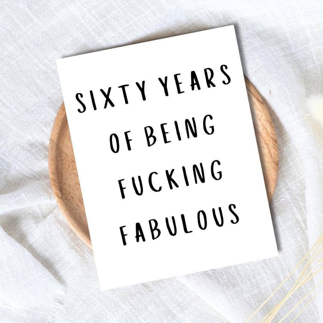 Funny 60th Birthday Card: Rude Milestone Gift