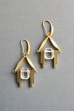 Load image into Gallery viewer, ISLE20 Acrylic and brass geometric earrings
