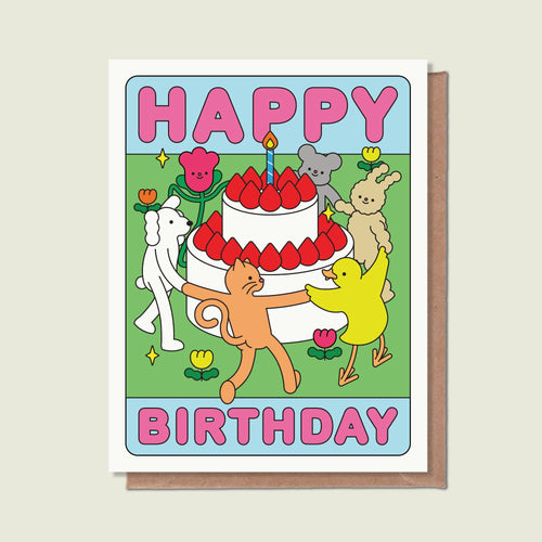 Happy Birthday Cake Greeting Card - Front & Company: Gift Store