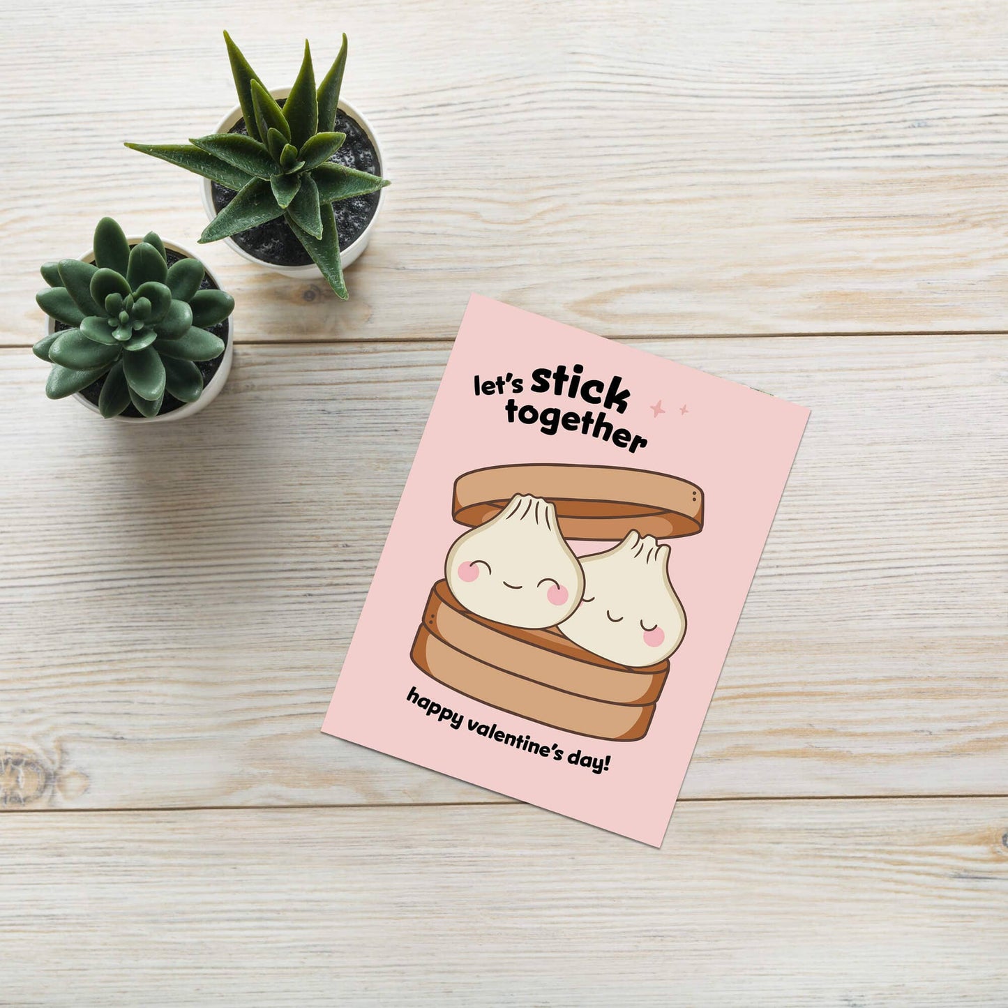 Let's Stick Together Valentine's Day Card | Soup Dumplings