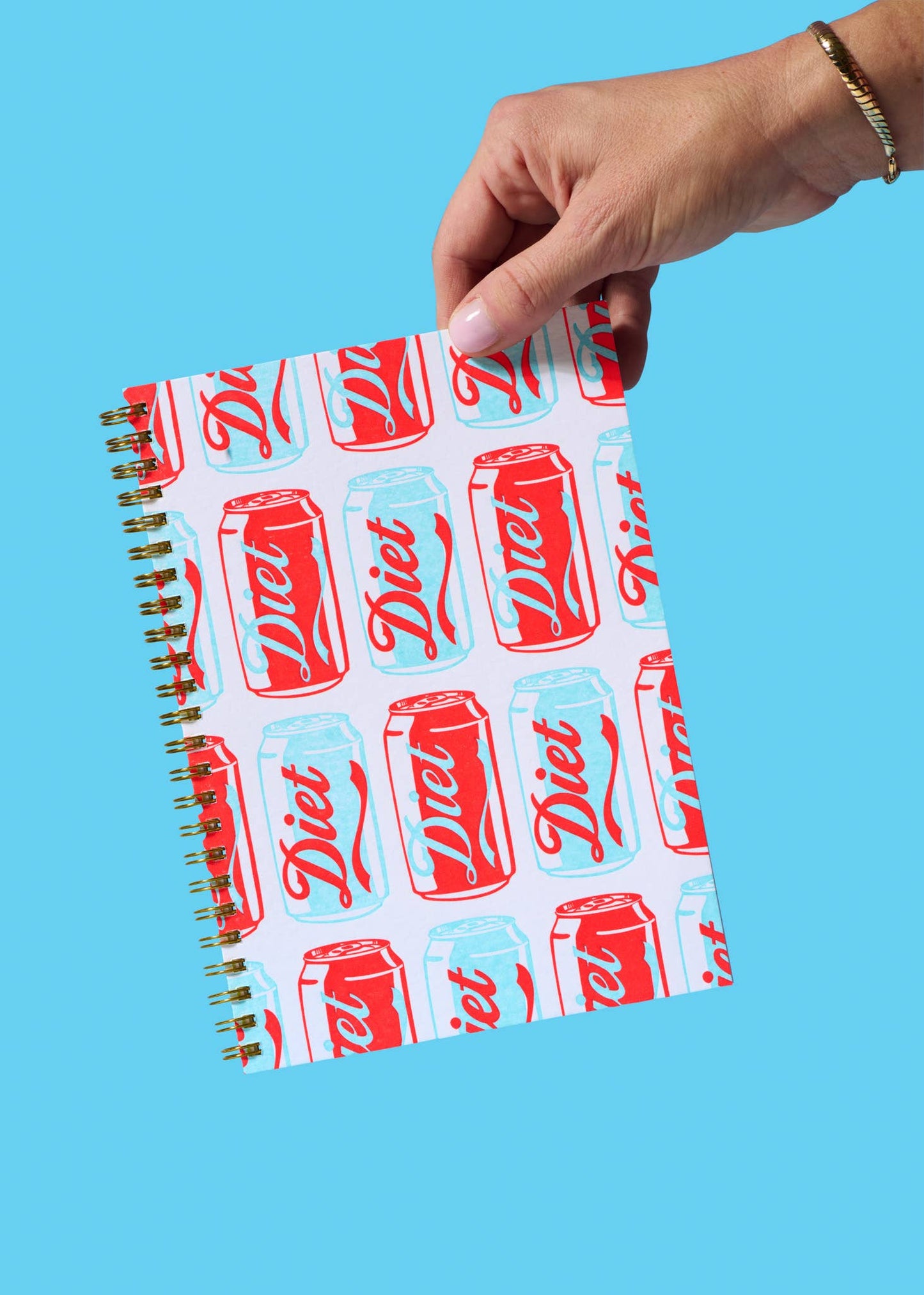 Modern Letterpress Spiral Notebook- Diet Soda Warhol Pop Art