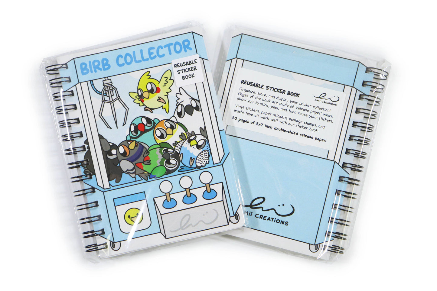 Cute Bird Claw Machine Reusable Sticker Book