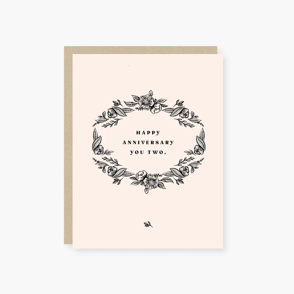 Vintage floral anniversary card