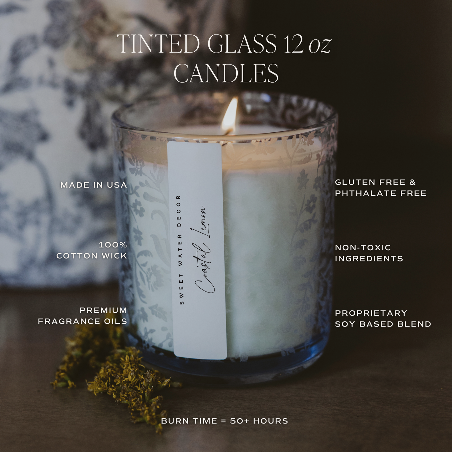 *NEW* Salt and Sea 12 oz Soy Candle, Blue Tinted Jar