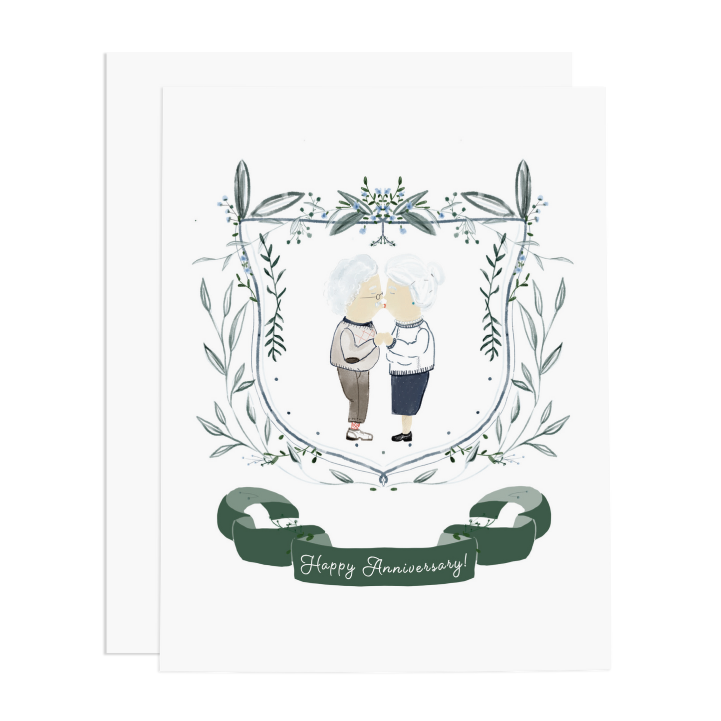 Happy Anniversary Old Couple Greeting Card