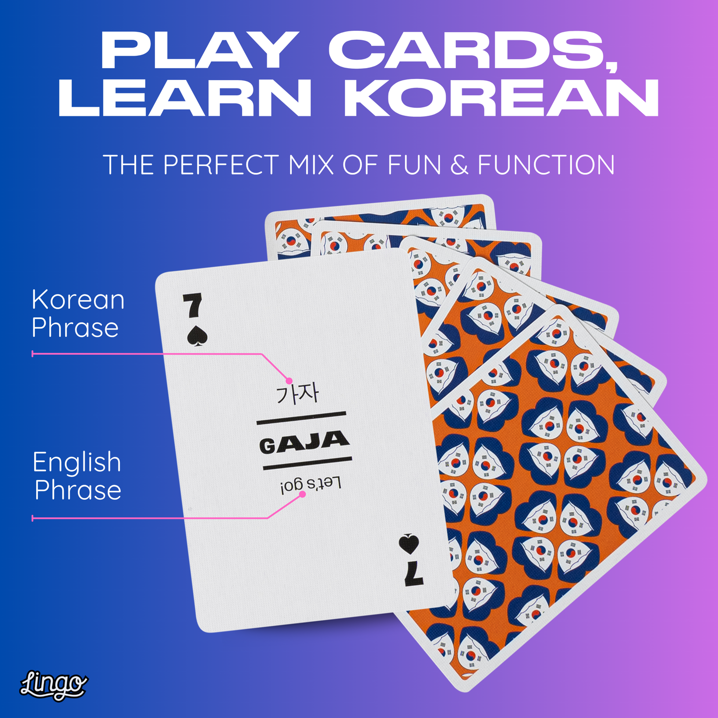Korean Travel Playing Cards in Tin Travel Case