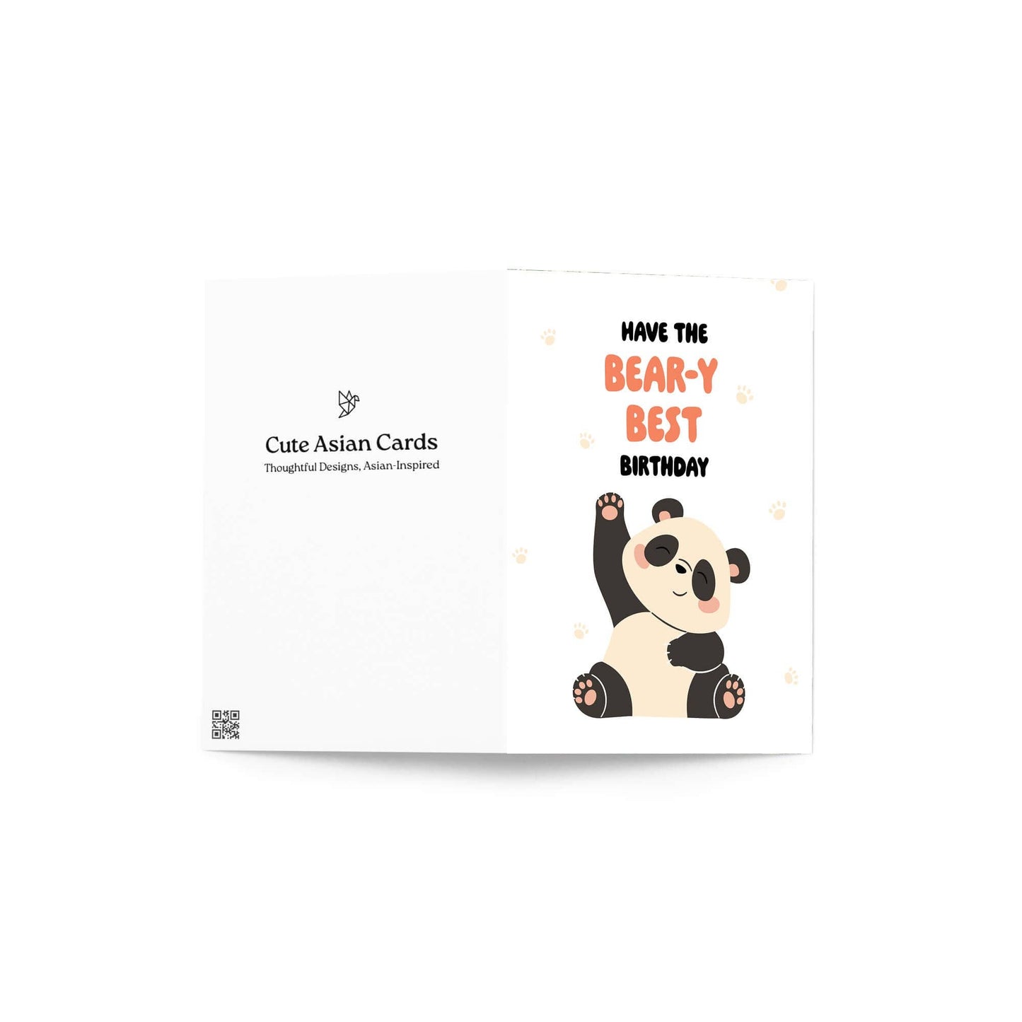 Bear-y Best Birthday Card | Cute Asian Chinese Panda Animal Funny Pun