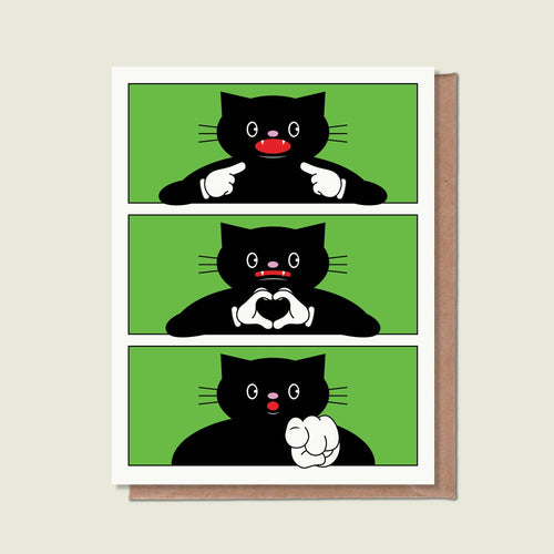 I Love You Cat Greeting Card - Front & Company: Gift Store