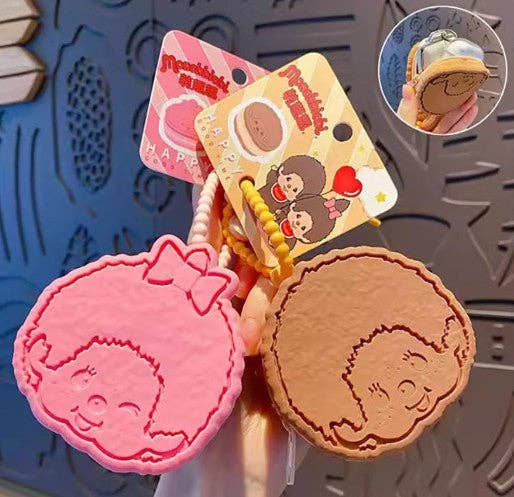Monchhichi Cookie Mini Pouch Keychain – Cute Coin & AirPods Case